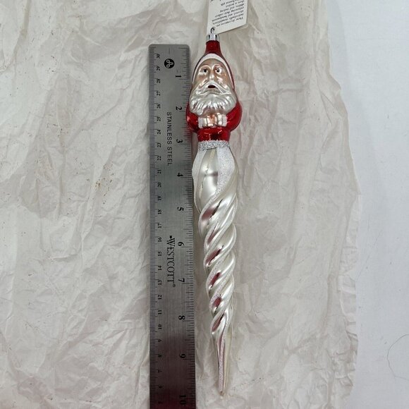 Radko ST NICKCICLE Icicle Spiral 10” Ornament 92-107‎ Santa Claus 2-Sided Icicle - Picture 5 of 7